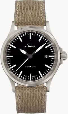 Sinn 556 I Automatic (38.5mm) Black Dial / Sand-coloured Canvas Alcantara strap Watch 556.010 SAND
