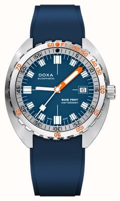 DOXA SUB 750T Caribbean (45mm) Blue Iconic Dial / Blue FKM Rubber Strap 825.10.201.32
