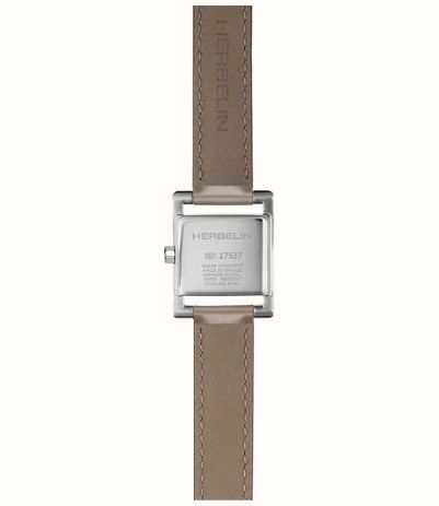 Herbelin Ve Avenue (19 x 23.4mm) Silver Guilloché Dial / Taupe Leather Strap 17537AP08TA - alternate view 3