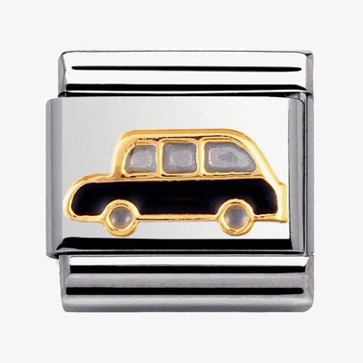 Nomination Classic Black Cab 18ct Gold & Steel Charm 030250/09