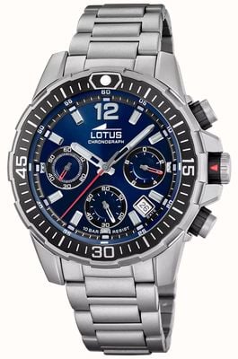 Lotus Sport Chronograph (45.4mm) Dark Blue Sunray Dial / Stainless Steel Bracelet L18977/2