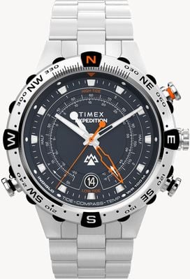 Timex Expedition Tide-Temp-Compass (45mm) Blue Dial / Stainless Steel Bracelet TW2Y12900