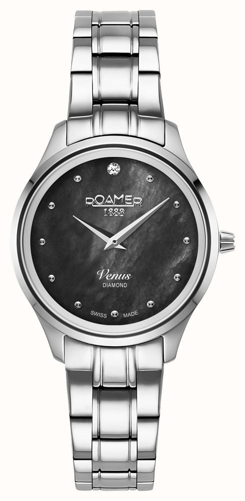 Roamer Venus Diamond (30mm) Black Mother-of-Pearl Dial Stainless