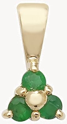 Treasure House 9k Yellow Gold 3 Stone Emerald Pendant PD230E