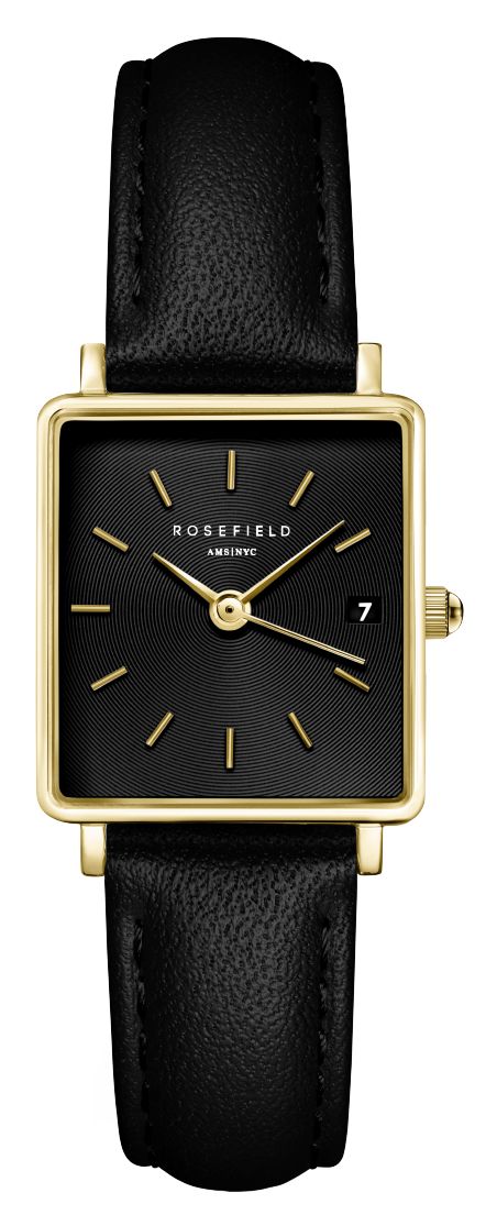 Rosefield QBBLG-Q53 Boxy XS (22mm) Black Dial / Black Watch