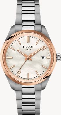 Tissot PR 100 (34mm) White Mother-of-Pearl Dial / Stainless Steel Bracelet T1502102111100