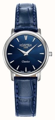 Roamer Classico Ladies Quartz (30mm) Blue Dial / Blue Leather Strap 971857 41 45 05