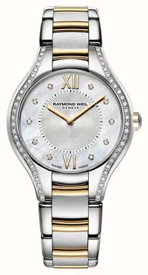 Raymond Weil Noemia Diamond Quartz (24mm) Mother-of-Pearl Dial / Two-Tone Stainless Steel Bracelet Watch 5124-SPS-00985