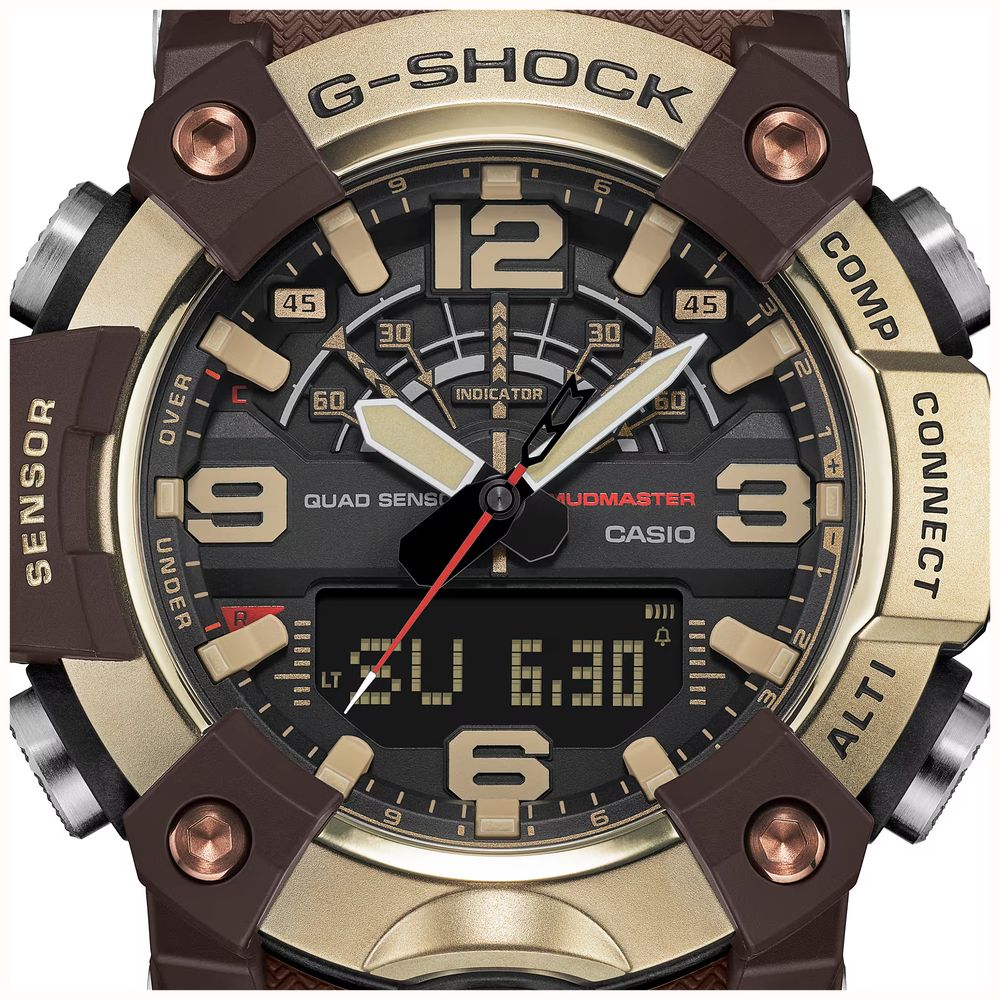 Casio G-Shock Mudmaster MASTER IN HORIZON GOLD (51.3mm) Black Dial / Brown Resin Band Watch GG-B100XMH-5AER - alternate view 5