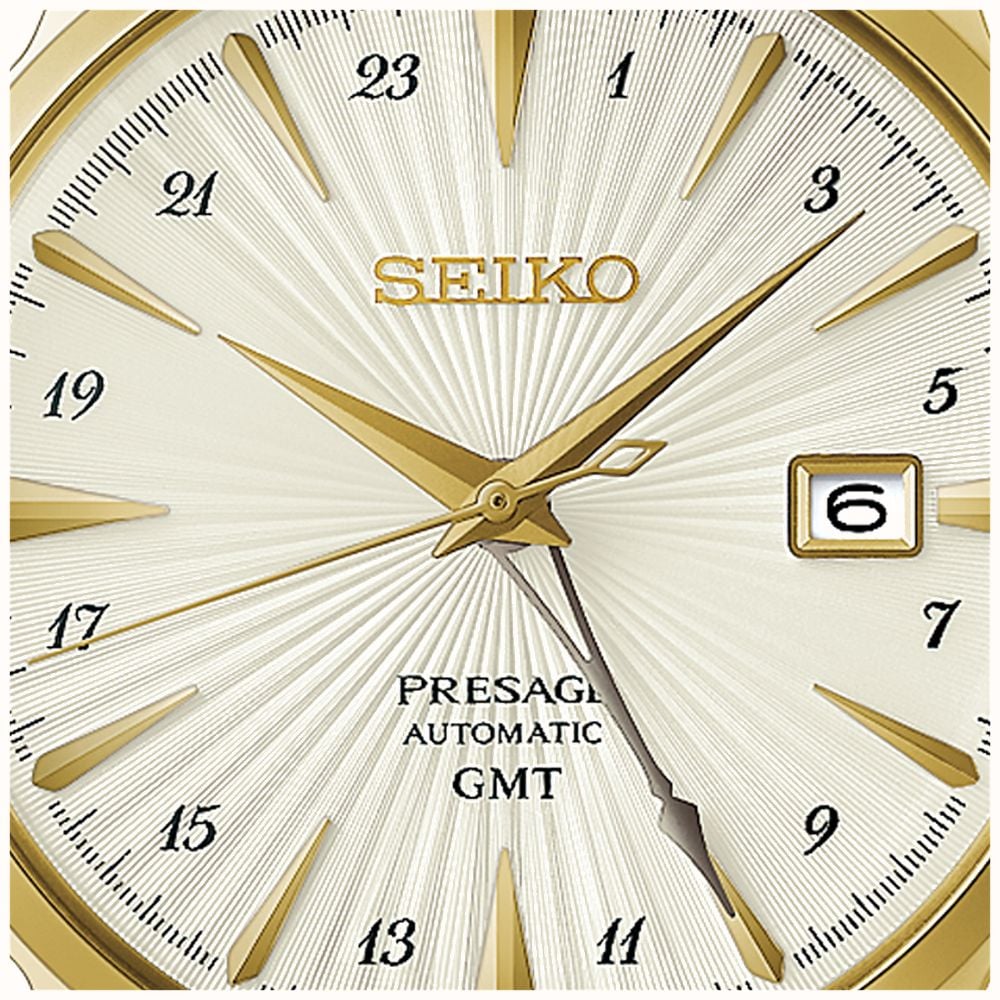 Seiko Presage Cocktail Time ‘Daiquiri’ GMT (40.5mm) Cream Dial / Gold PVD Stainless Steel Bracelet Watch HCB004J1 - alternate view 3