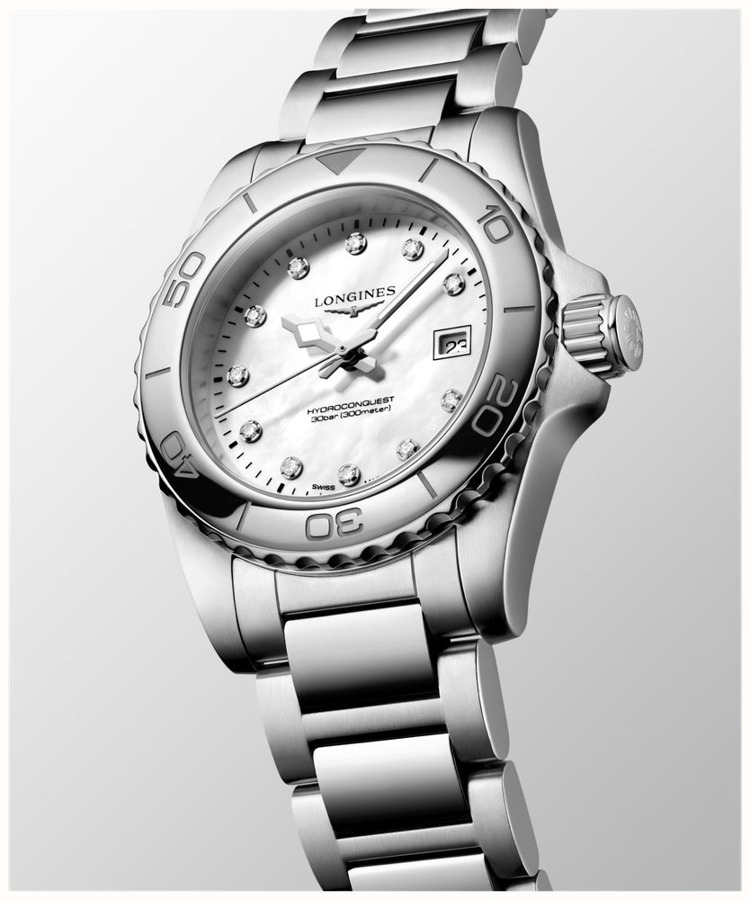 LONGINES HydroConquest Quartz Diamond (30mm) Mother-of-Pearl Dial / Stainless Steel Bracelet L33694876 - alternate view 2