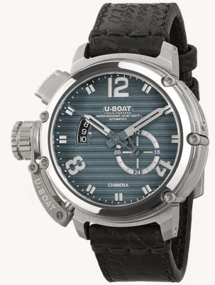U-Boat Chimera SS Blu Limited Edition (46mm) Striped Blue Dial / Aged Black Leather Strap 9602
