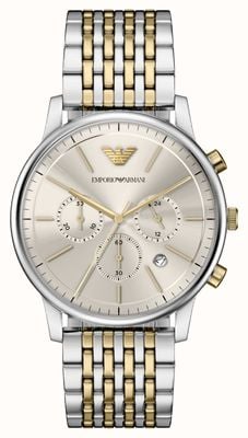 Emporio Armani Minimalist Chronograph (42mm) Champagne Dial / Two-Tone Stainless Steel Bracelet AR11773