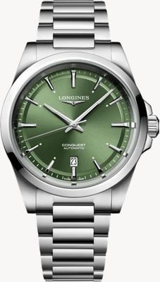 LONGINES Conquest Automatic (41mm) Sunray Green Dial / Stainless Steel Bracelet L38304026