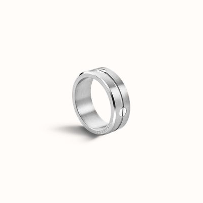 Herbelin Newport Ring - Brushed And Polished Stainless Steel - 8mm (Size 62) RN8AB 62