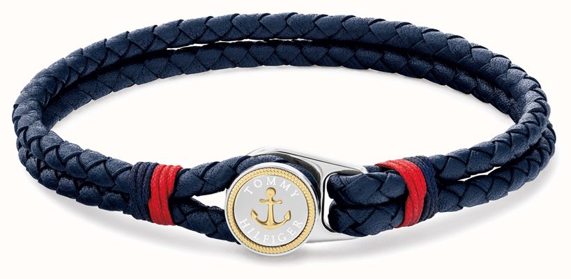 Tommy Hilfiger Nautical Double Layered Blue Leather Bracelet 2790691