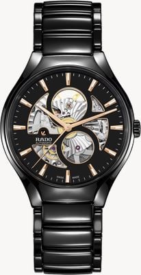 RADO True Round Automatic Open Heart (40mm) Black Dial / Black High-Tech Ceramic Bracelet R27107172