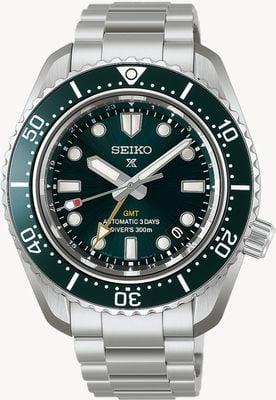 Seiko Prospex 1968 Heritage GMT 300m Diver (42mm) Pacific Green Dial / Stainless Steel Bracelet Watch HBC001J1