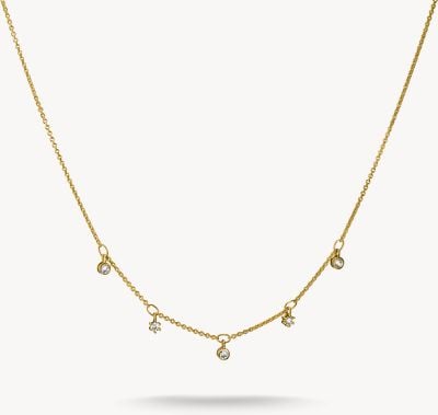 Thomas Sabo Gold Plated Chain with white Multi zirconia KE2071-M01-14-L45V