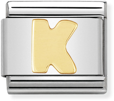 Nomination Classic Letter K 18ct Gold & Steel Charm 030101/11