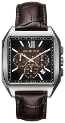 Michael Kors Hayes Brown Dial With Chronograph and Brown Leather Strap MK9300
