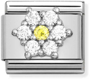Nomination Composable CL SYMBOLS Steel Cz And Silver 925 RICH WHITE And YELLOW Flower 330322/01