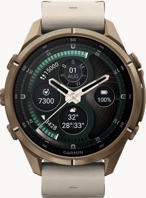 Garmin Fenix 9 Pro InReach 43mm Premium GPS Smartwatch Autumn Gold Titanium (Bone Leather + Silicone) Watch 010-04335-41