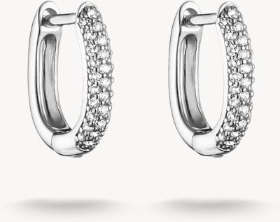 Thomas Sabo Sterling Silver Classic Zirconia Hoop Earrings CR779-051-14