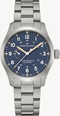 Hamilton Khaki Field Power Reserve Mechanical (40mm) Blue Dial / Stainless Steel Bracelet Watch H69509140