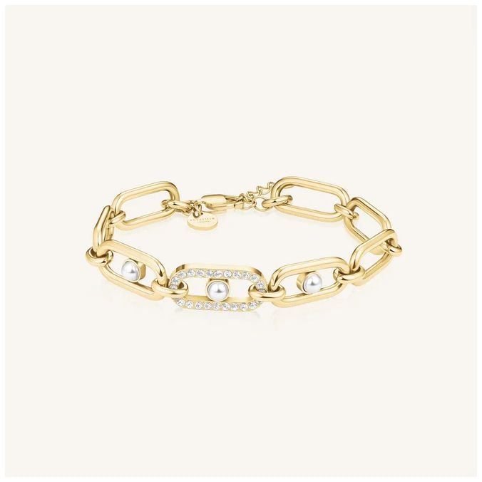 Rosefield Jewellery JBPLG-J1296 Modern Pearl Link Gold