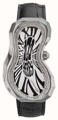Exaequo Melting Watch Polyhedron 925 Edition 101 "One of 101" (35.4mm) White Dial / Black Leather Strap EX 0101.0101