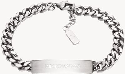 Emporio Armani EA-Logo Stainless Steel Chunky Curb Chain Bracelet EGS3304040