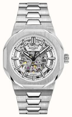 Rotary Sport Skeleton Automatic (40mm) Silver Dial / Stainless Steel Bracelet GB05495/06