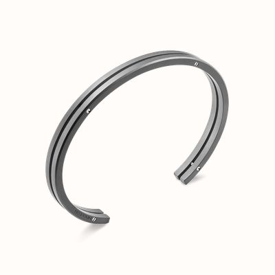 Herbelin Newport Duo Bangle - Sandblasted Titanium - 6mm (One Size) JND6TD