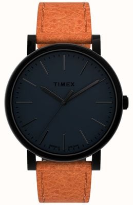 Timex | Originals 42mm | Black Dial | Tan Leather Strap | TW2U05800