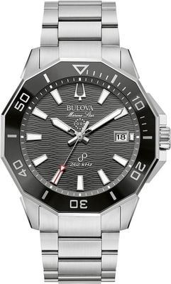 Bulova Men's Marine Star Precisionist (43mm) Black Dial / Stainless Steel Bracelet 96B434