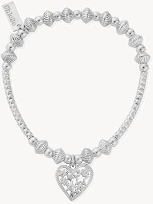 ChloBo Pattern Noodle Disc Starry Heart Bracelet SBHNCD3380