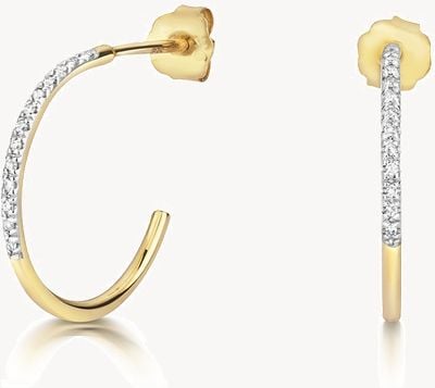 Treasure House 9ct Yellow Gold 0.04ct Diamond Hoops ED358
