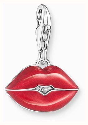 Thomas Sabo Red Kissable Lips Sterling Silver Charm Pendant 2068-664-10