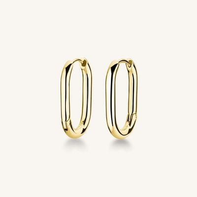 Rosefield Jewellery Large oval Gold Plated Stainless Steel Hoops eelJEOLG-J567