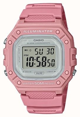 Casio Collection Pink Resin Digital Watch W-218HC-4AVEF