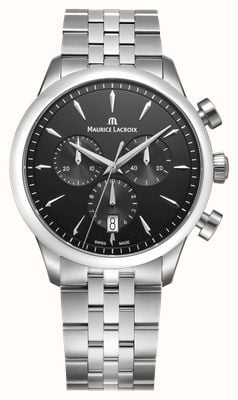 Maurice Lacroix 1975 Quartz Chronograph (40mm) Black Sun-Brushed Dial / Stainless Steel Bracelet 751038-SS002-330-1