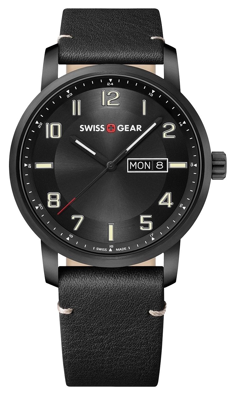 Wenger 01.9041.429 Swissgear Day/Date Quartz (42mm) Black Watch
