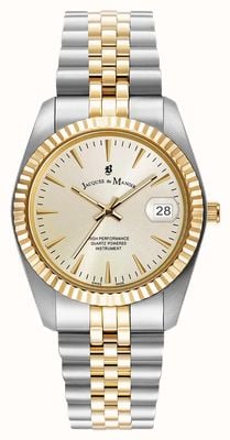 Jacques Du Manoir Inspiration Classic (36mm) Gold Dial / Two-Tone Stainless Steel Bracelet JWG02202