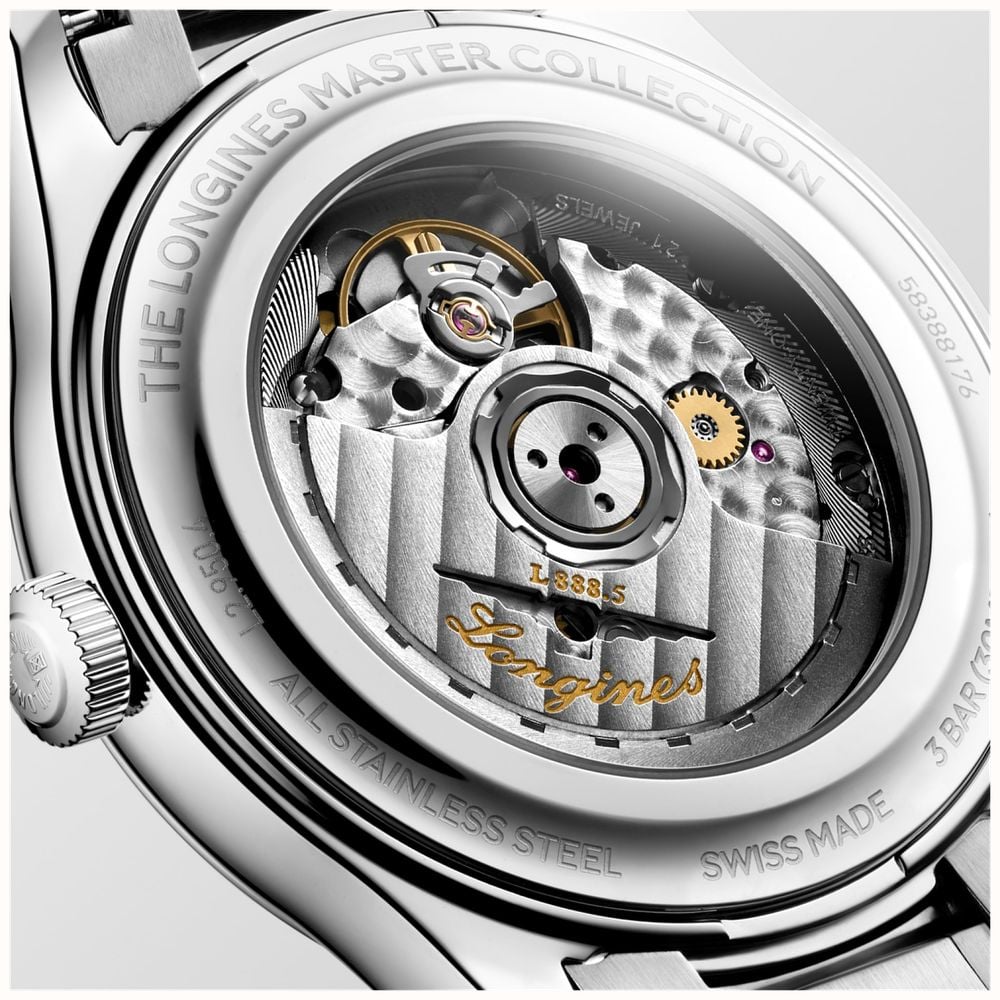 LONGINES Master Collection Automatic (41mm) Light Blue "Barleycorn" Dial / Stainless Steel Bracelet L29504996 - alternate view 5