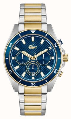 Lacoste MAINSAIL Quartz Chronograph (43mm) Blue Dial / Two-Tone Stainless Steel Bracelet 2011481