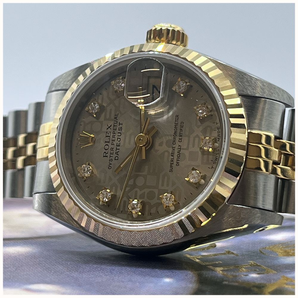 Pre-owned Rolex Datejust Diamond (26mm) Grey Patterned Dial / Two-Tone Stainless Steel Bracelet Watch JMP-835572 - alternate view 2