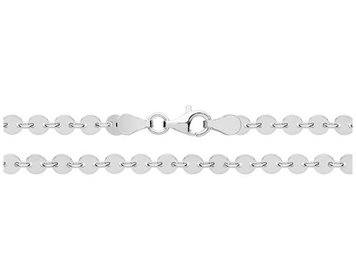 James Moore TH G1348/22 Silver Disc Chain 22 Jewellery