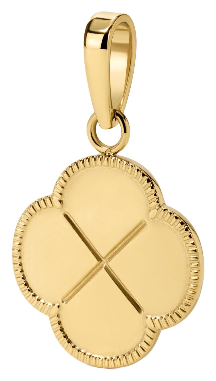 D.LOUISE CH05 Gold Plated Beaded Clover Disc Pendant Jewellery