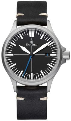 Damasko DS30 BLUE Three-Hand Automatic (39mm) Black Dial / Vintage Black Leather Strap DS30 BLUE VINTAGE BLACK LEATHER